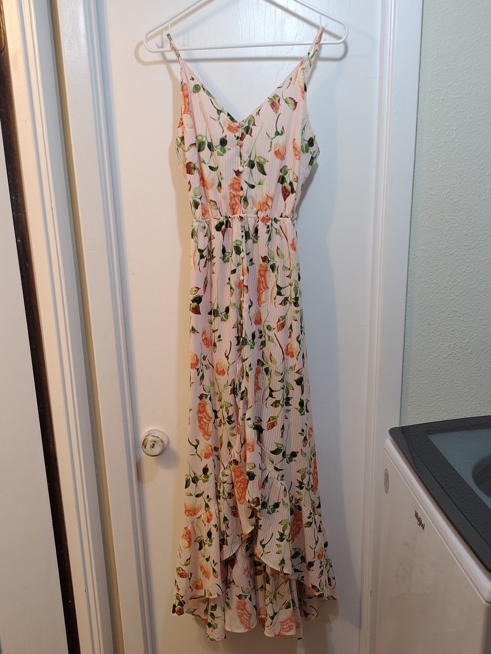 Promesa Pink Floral V-Neck Spaghetti-Strap Maxi Dress